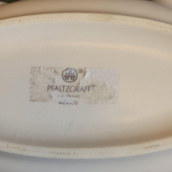 Pfaltzgraff Floral Scalloped Oval Serving Dish 11" x 7" Ceramic Vintage Tea Rose - Picture 6 of 9